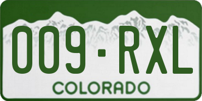 CO license plate 009RXL