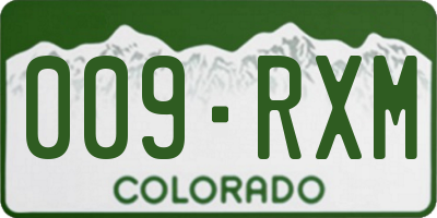 CO license plate 009RXM