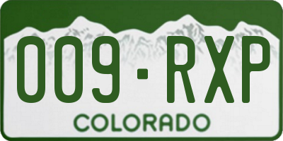 CO license plate 009RXP