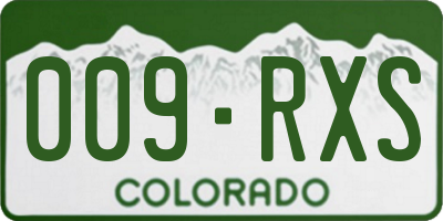 CO license plate 009RXS