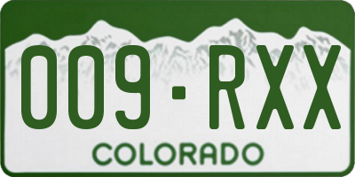 CO license plate 009RXX