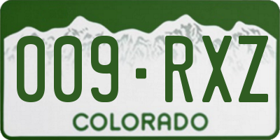 CO license plate 009RXZ
