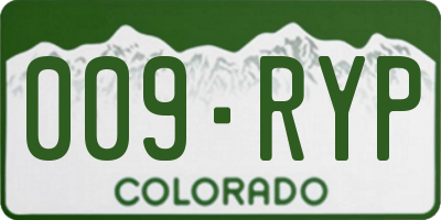 CO license plate 009RYP
