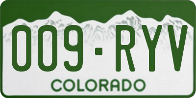CO license plate 009RYV