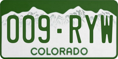 CO license plate 009RYW