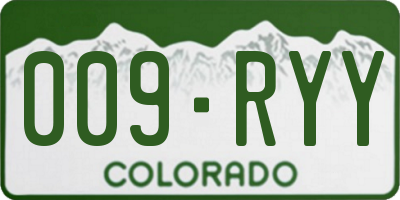 CO license plate 009RYY