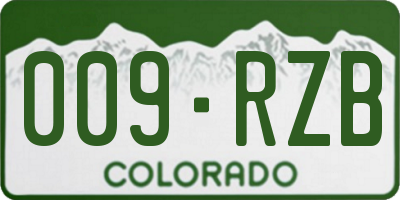 CO license plate 009RZB