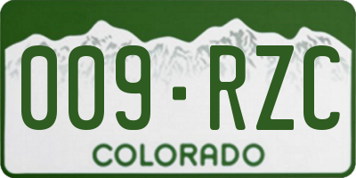CO license plate 009RZC