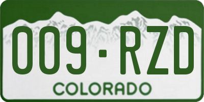 CO license plate 009RZD