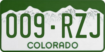 CO license plate 009RZJ