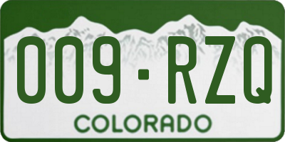 CO license plate 009RZQ