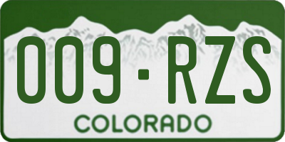 CO license plate 009RZS