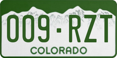 CO license plate 009RZT