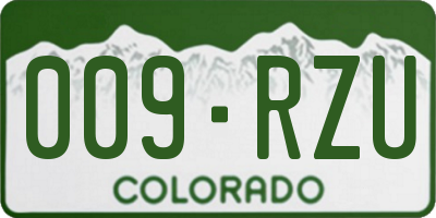 CO license plate 009RZU