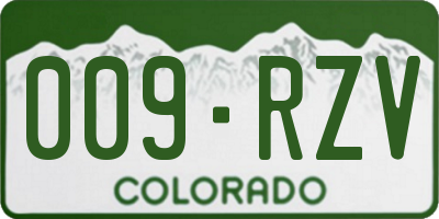 CO license plate 009RZV