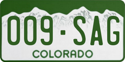 CO license plate 009SAG