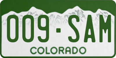 CO license plate 009SAM
