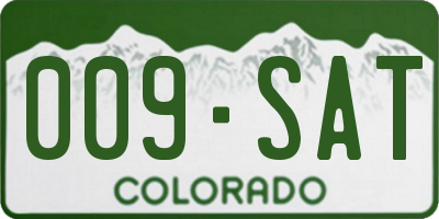 CO license plate 009SAT
