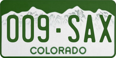 CO license plate 009SAX