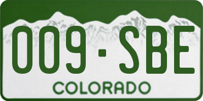 CO license plate 009SBE