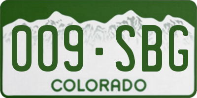 CO license plate 009SBG