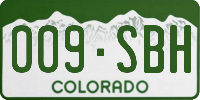 CO license plate 009SBH