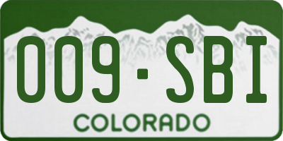 CO license plate 009SBI