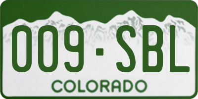 CO license plate 009SBL