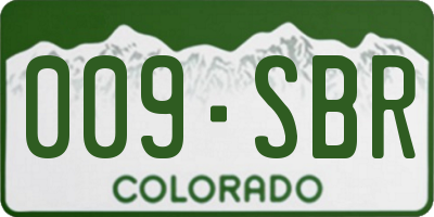 CO license plate 009SBR