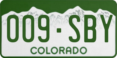 CO license plate 009SBY