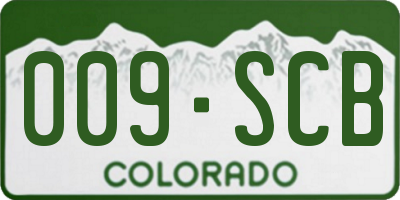 CO license plate 009SCB