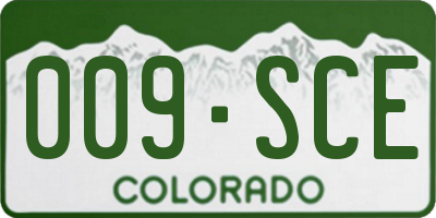 CO license plate 009SCE