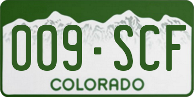 CO license plate 009SCF