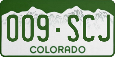 CO license plate 009SCJ