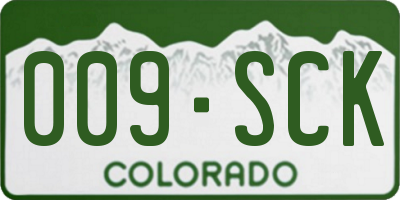 CO license plate 009SCK
