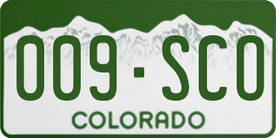 CO license plate 009SCO