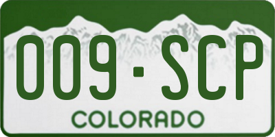 CO license plate 009SCP