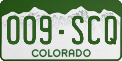 CO license plate 009SCQ