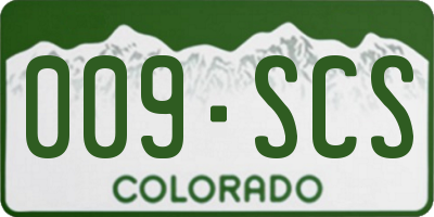 CO license plate 009SCS