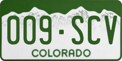 CO license plate 009SCV