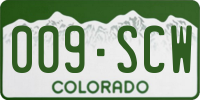 CO license plate 009SCW