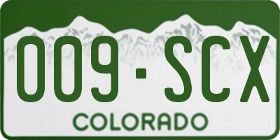 CO license plate 009SCX