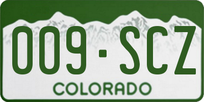CO license plate 009SCZ