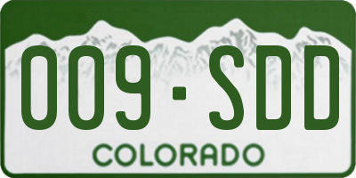 CO license plate 009SDD