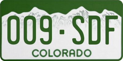 CO license plate 009SDF