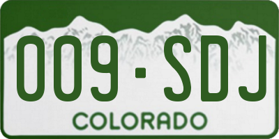 CO license plate 009SDJ