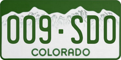 CO license plate 009SDO