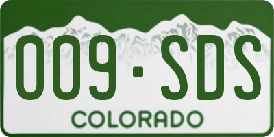 CO license plate 009SDS