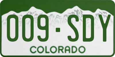 CO license plate 009SDY
