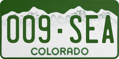 CO license plate 009SEA